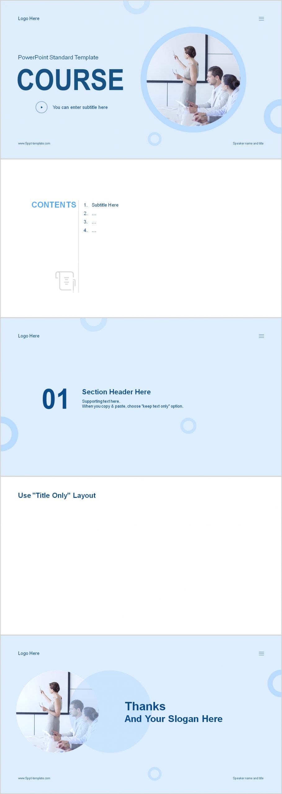 Blue Business Training Speech Powerpoint Template