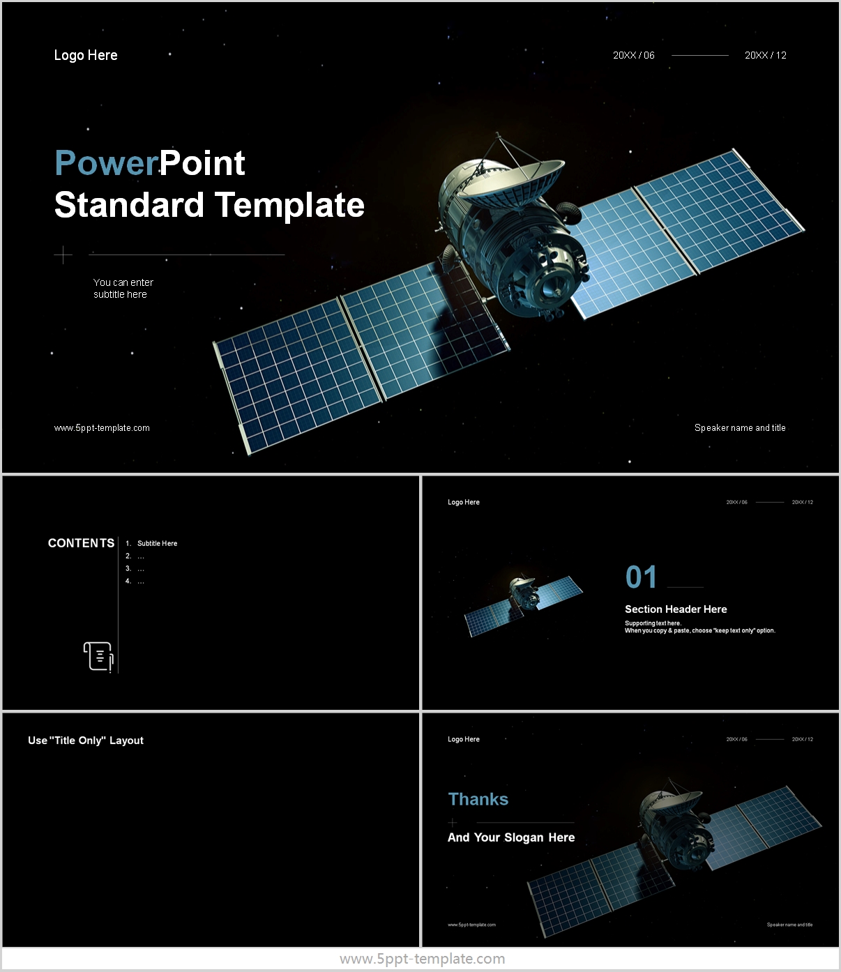 Black Business Aerospace Technology Powerpoint Template