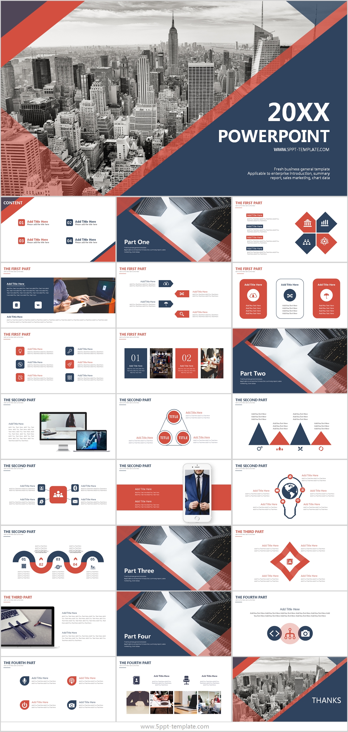 RED Professional Business Plan PowerPoint Template