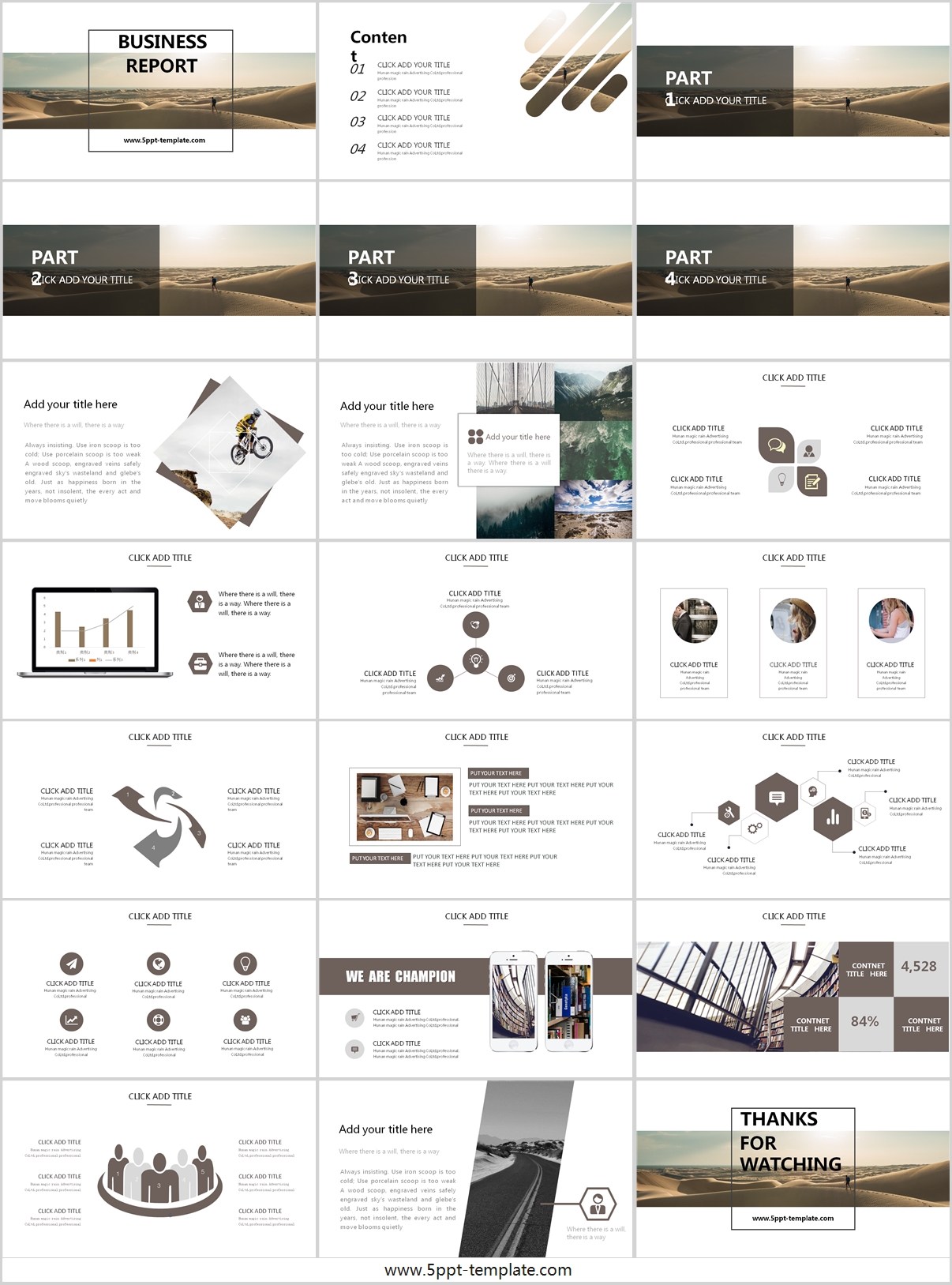 Desert Style Business Report Powerpoint Template